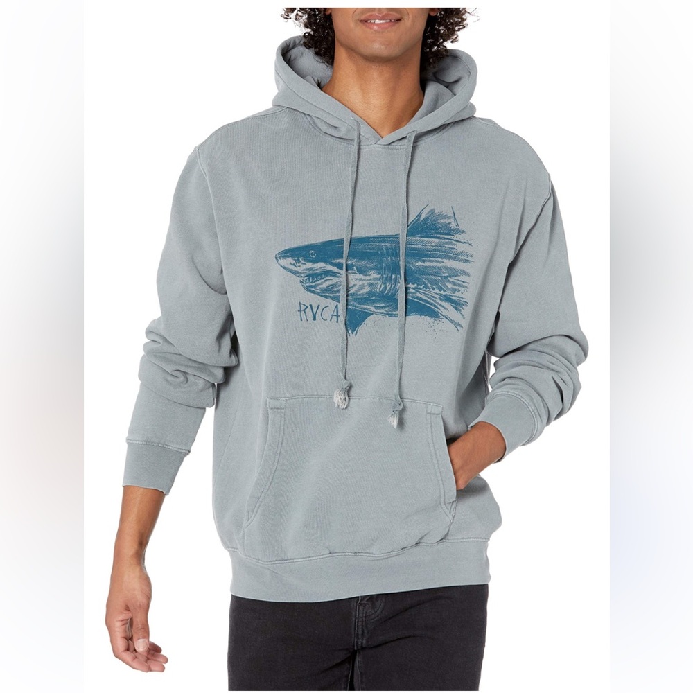 RVCA Shark Hoodie Size Small Sweatshirt
